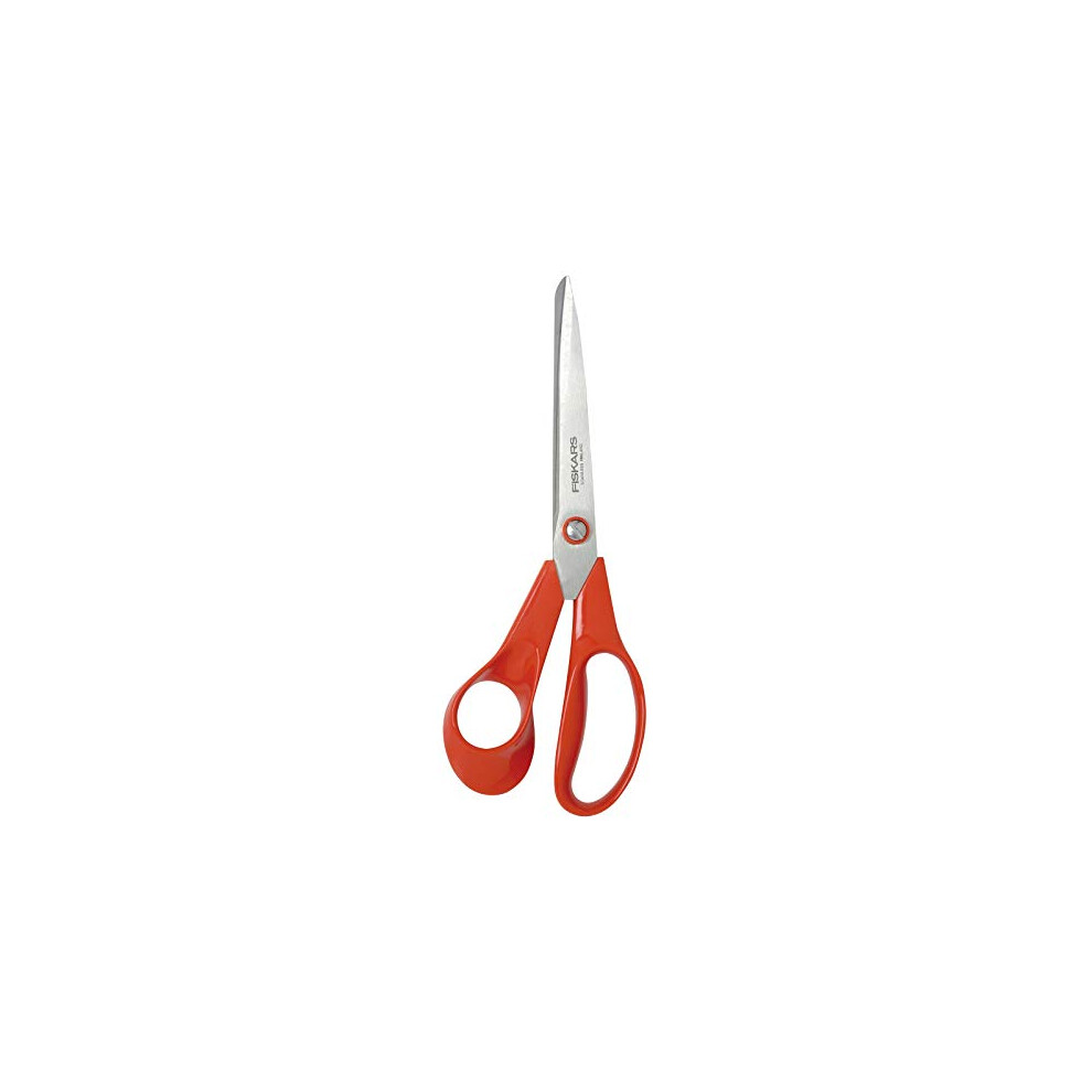 Fiskars Universal Scissors Left-handed, Length: 21 cm, Stainless Steel Blade/Plastic Handles, Red, Classic, 1005147