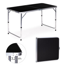 Touristentisch klappbarer Campingtisch schwarze Platte 120 x 60 cm