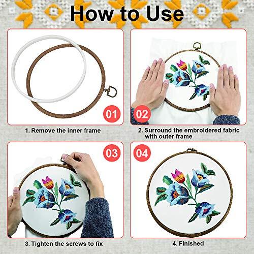 PERFETSELL 3 Sizes Embroidery Hoops Ring Tambour Embroidery Frames ...