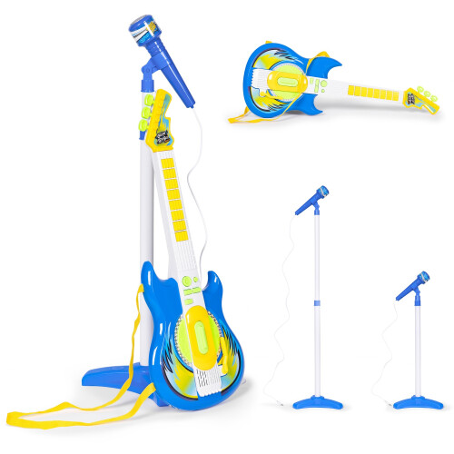 E-Gitarren-Mikrofonständer-Set für Kinder mp3 - blau