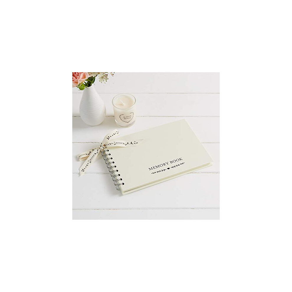 ANGEL & DOVE Luxury A5 Ivory Memory Book for Funeral, Remembrance, Condolence, Celebration of Life