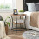 Rustic Brown Round Side Table with Black Steel Frame 4