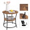 Rustic Brown Round Side Table with Black Steel Frame 2