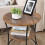 Rustic Brown Round Side Table with Black Steel Frame 6