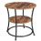 Rustic Brown Round Side Table with Black Steel Frame 1