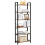 6-Tier Rustic Bookshelf with Steel Frame for Any Room 7