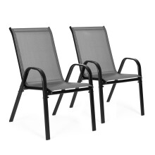 Set Gartenstühle für Terrasse, Balkon, grau