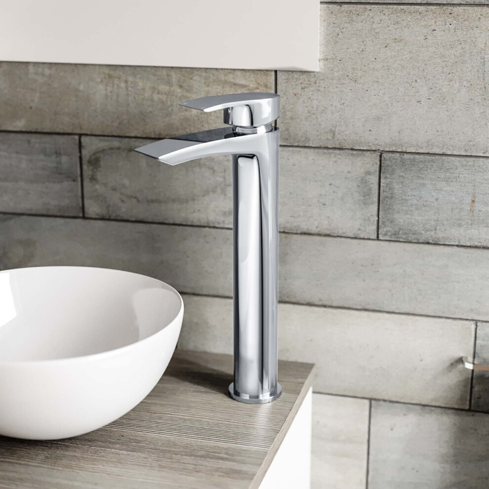 Libra High Rise Basin Mono Mixer Tap Chrome Bathroom