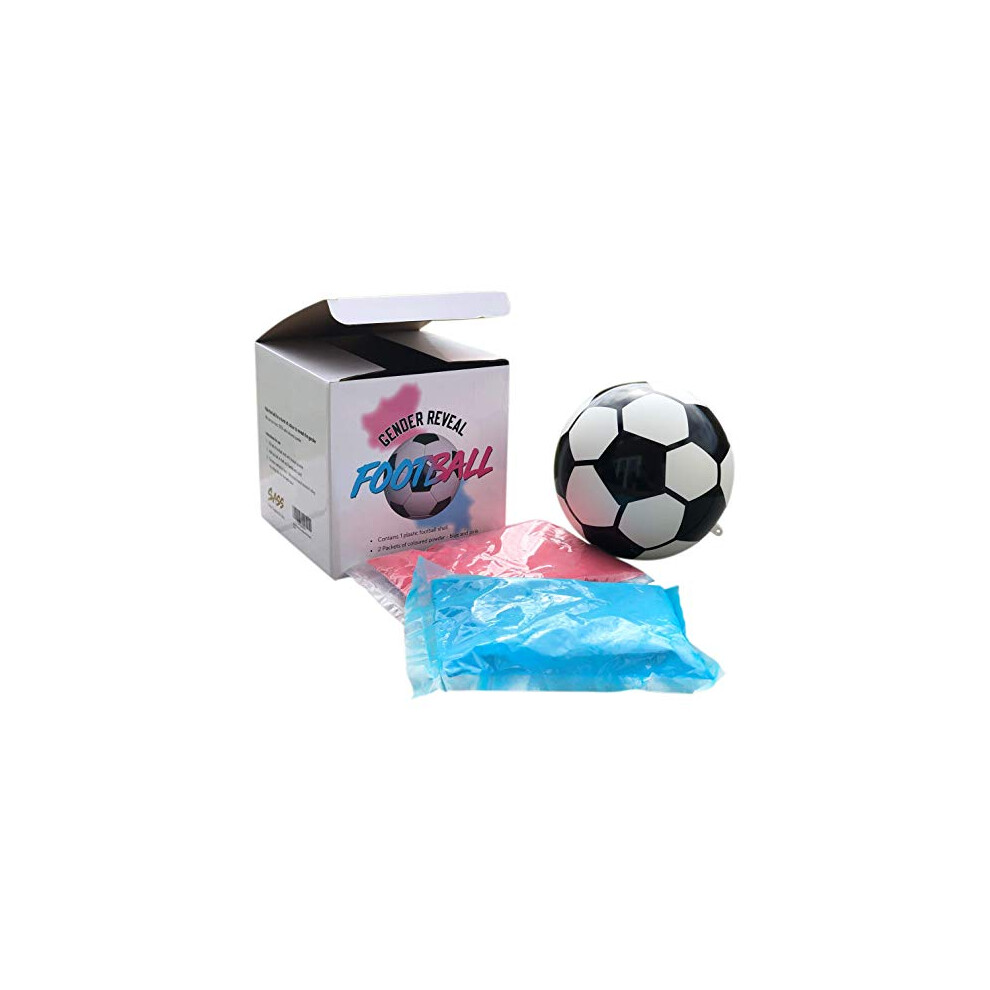 Sass Party & Gifts Gender Reveal Exploding Football/Soccer Ball - Includes Blue and Pink Powder