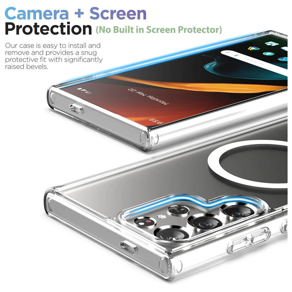 (S22 Plus) Magnet Safe Case Protective Phone Case For Samsung S21, S22 And S23 Models Clear 5055546028785