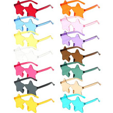 14 Pairs Star Shaped Rimless Sunglasses Frameless Star Sunglasses Transparent Candy Colour Glasses Tinted Eyewear Bachelorette Party Favours Photo