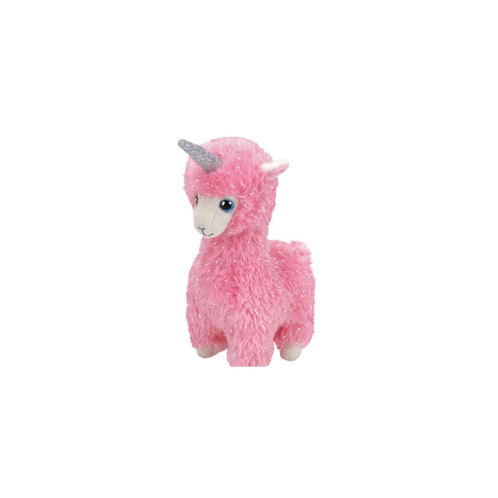 TY Lana Pink Llama W/Horn - Beanie Babie