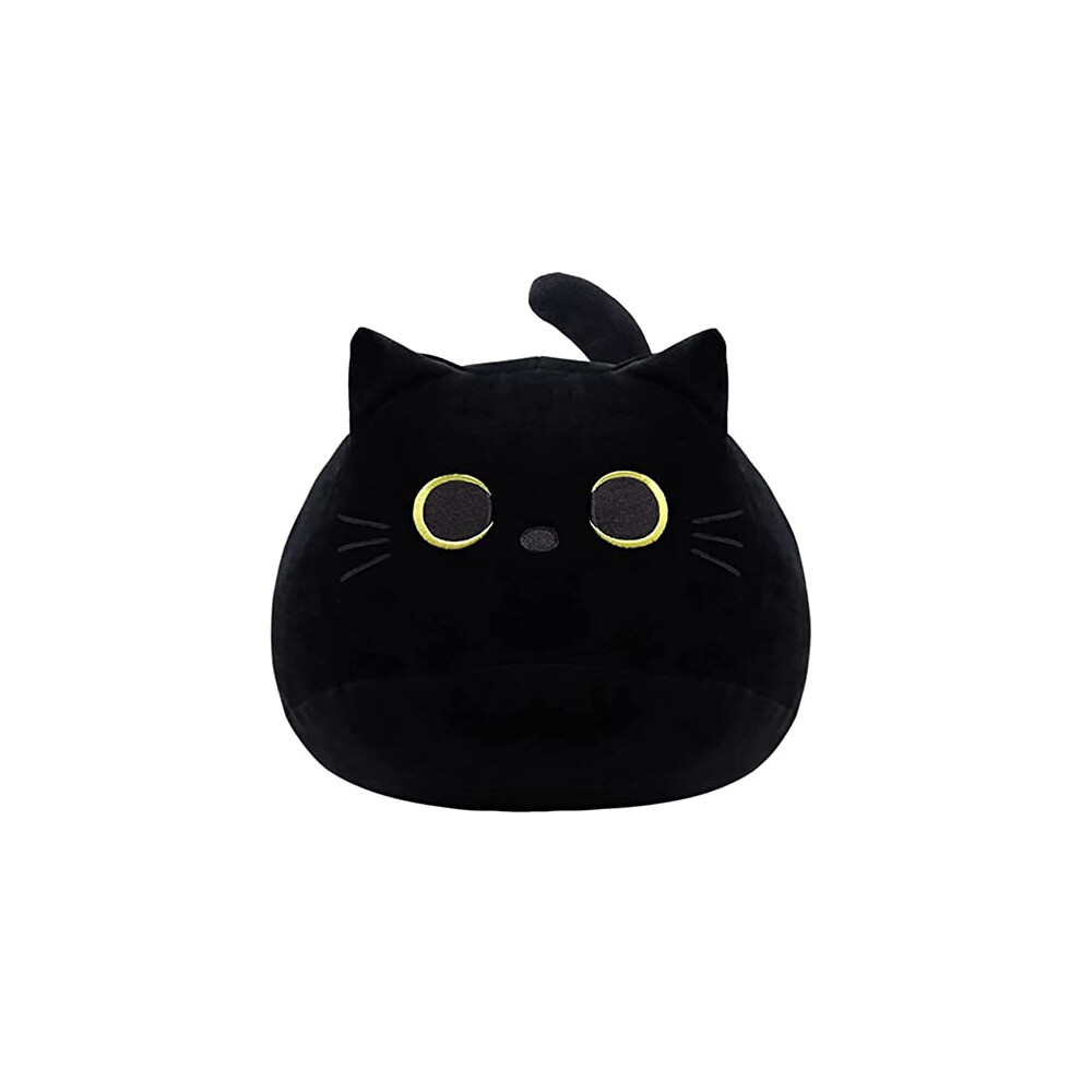 OUKEYI 40cmBlack Cat Plush Toy Black Cat Pillow,Fat Cat Kawaii Pillow Stuff,Plushies Lumbar Back Cushion Decoration for Kids Home Decor Gift Boys