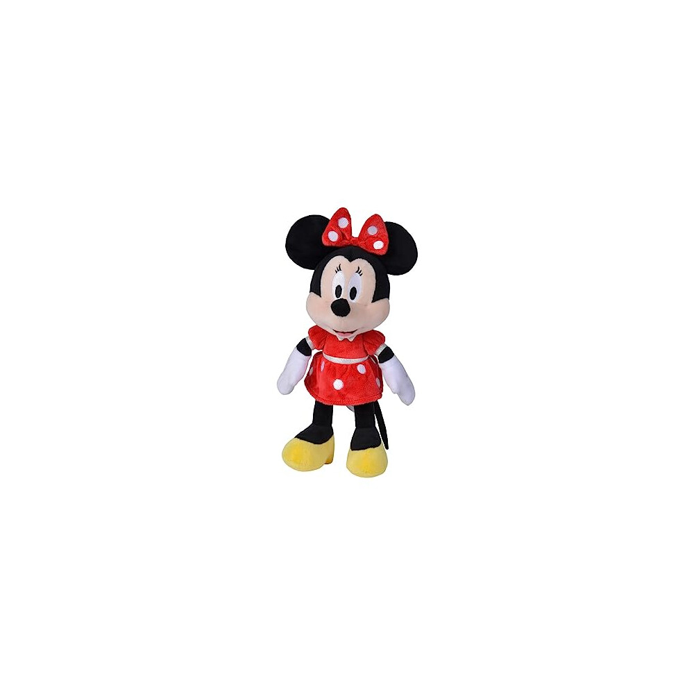 Simba Toys - Disney Minnie Mouse with Red Dress, Soft and Comfortable Material, 100% Original, Suitable for Boys and Girls of All Ages - 25 cm