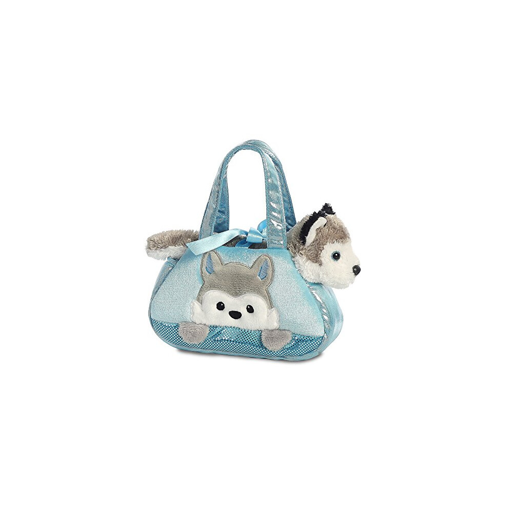 AURORA, 32789, Fancy Pal, Peek-A-Boo Husky Dog, 8In, Soft Toy, Blue and Grey