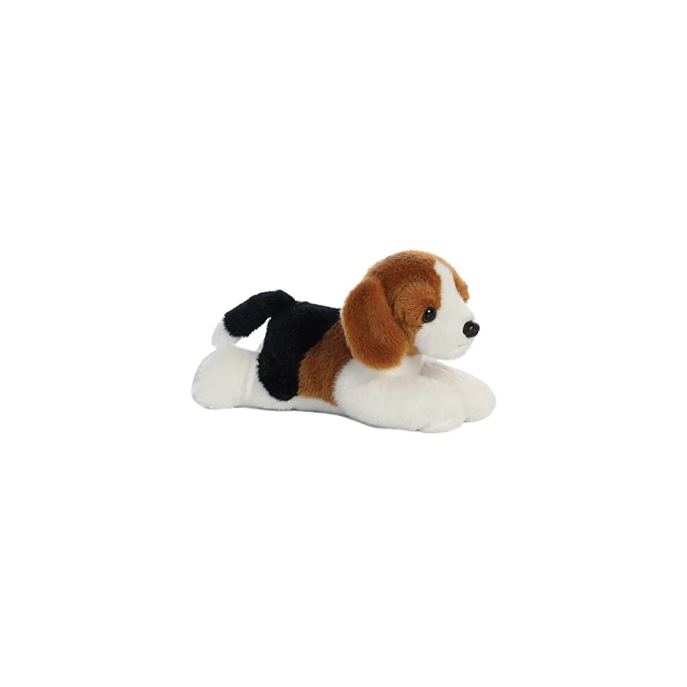 AURORA, 31185, Mini Flopsies Homer Beagle, 8In, Soft Toy, (Black, Bown, White)