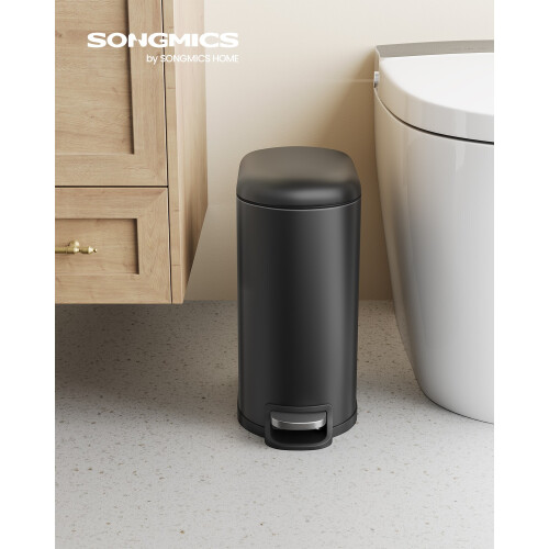 10L Slim Bathroom Bin with Soft-Close Lid & Pedal 1