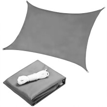 Quadratisches Sonnensegel, wasserdicht, 5 x 5 m, ModernHome - grau
