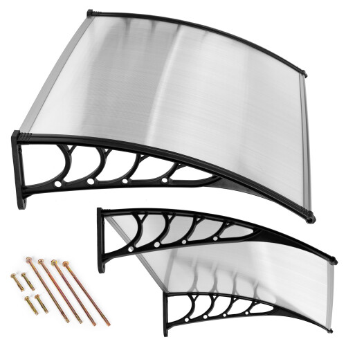 Vordach über der Tür 120x100 cm, Abdeckung aus Polycarbonat