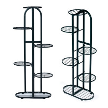 Moderner Blumenständer aus Metall 6 Ebenen schwarz