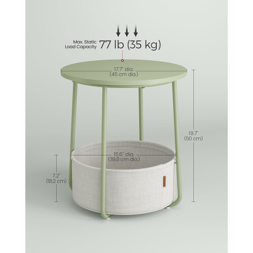Quick Assembly Side Table with Storage Basket 1
