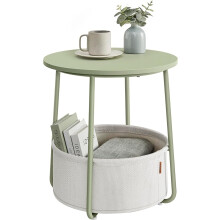 Quick Assembly Side Table with Storage Basket