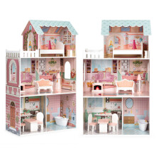Großes Barbie-Puppenhaus mit einer Reihe von ECOTOYS-Möbeln