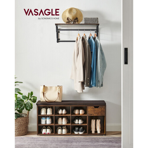 Efficient Shoe Rack with Drawer & Padded Bench Seat 2