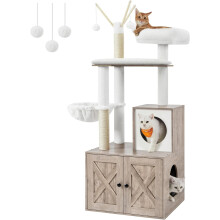 2-in-1 Cat Furniture: Scratching Post & Litter Box Combo