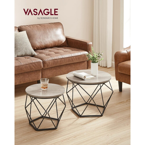 Vintage Industrial Nesting Coffee Tables, Easy Assembly 2