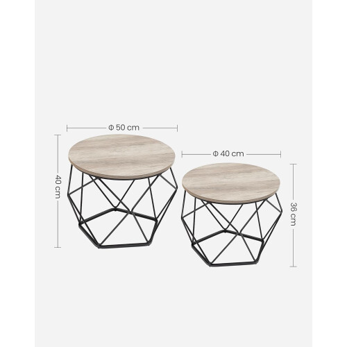 Vintage Industrial Nesting Coffee Tables, Easy Assembly 1