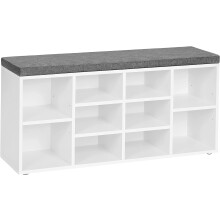 Comfortable Shoe Bench with Cushion and Storage Compartments