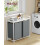 White-Grey Laundry Basket with Shelf, 30kg Load Capacity 2