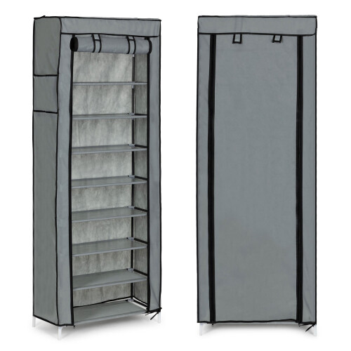 Textile wardrobe with shelves for clothes and shoes 2