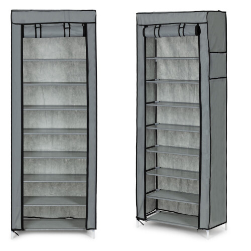 Textile wardrobe with shelves for clothes and shoes 1