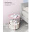 Quick Assembly Pastel Pink Side Table with Storage Basket 3