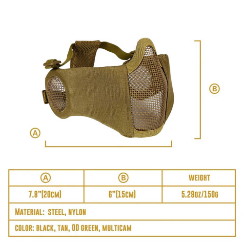 (Black) Tactical impact resistant steel wire hunting mask 2
