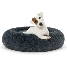 Universelles Plüschbett für Hunde und Katzen, 60 cm - dunkelgrau