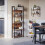 Rustic Brown 5-Shelf Bookcase with Steel Frame 4