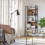 Rustic Brown 5-Shelf Bookcase with Steel Frame 2