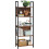 Rustic Brown 5-Shelf Bookcase with Steel Frame 6