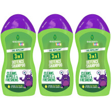 3 x 300ml Escenti 3 in 1 Kids Lice Repellent Defence Shampoo