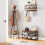Triangular Coat Rack with Shelves - Rustic Brown Finish 2