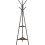 Triangular Coat Rack with Shelves - Rustic Brown Finish 1