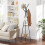 Triangular Coat Rack with Shelves - Rustic Brown Finish 3