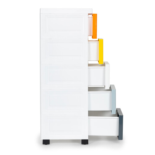 Cabinet organizer with 5 pull-out drawers legs with castors 2