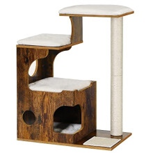Rustic Cat Tree with Cozy Cushions and Sisal Posts