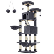 206 cm Tall Cat Tree with 5 Levels & Multiple Play Areas