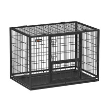 Durable Metal Dog Crate with Double Door & Easy Clean Tray