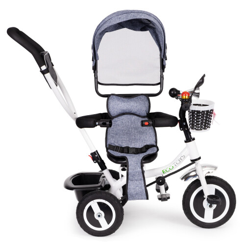 Tricycle rotating canopy gray durable rubber wheels 2